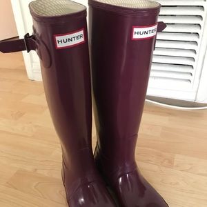Hunter raining boots.